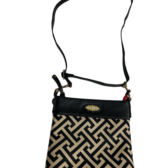 Spartina 449 Black and White Callahan Hipster crossbody bag purse - Picture 3 of 11